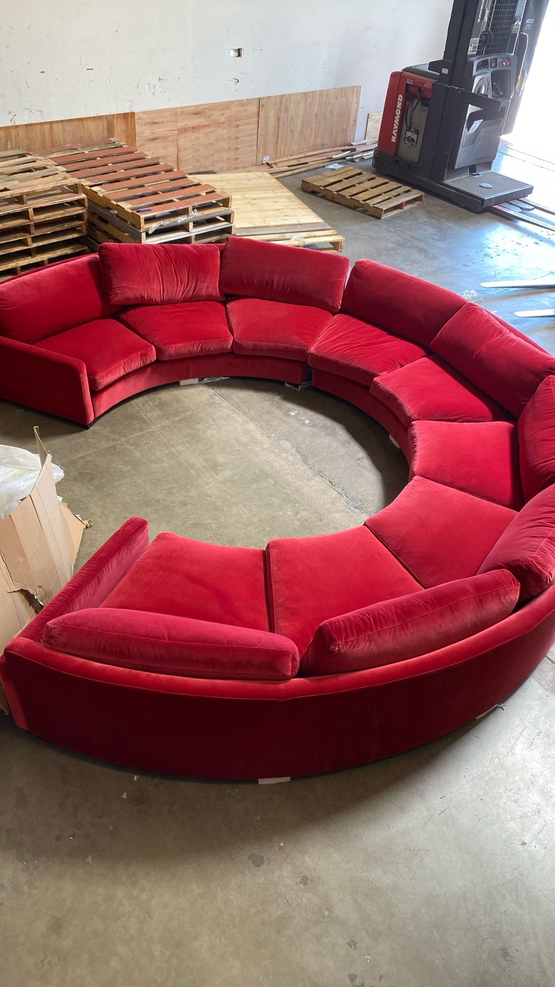 Red 3 Piece Luxury Couch 
