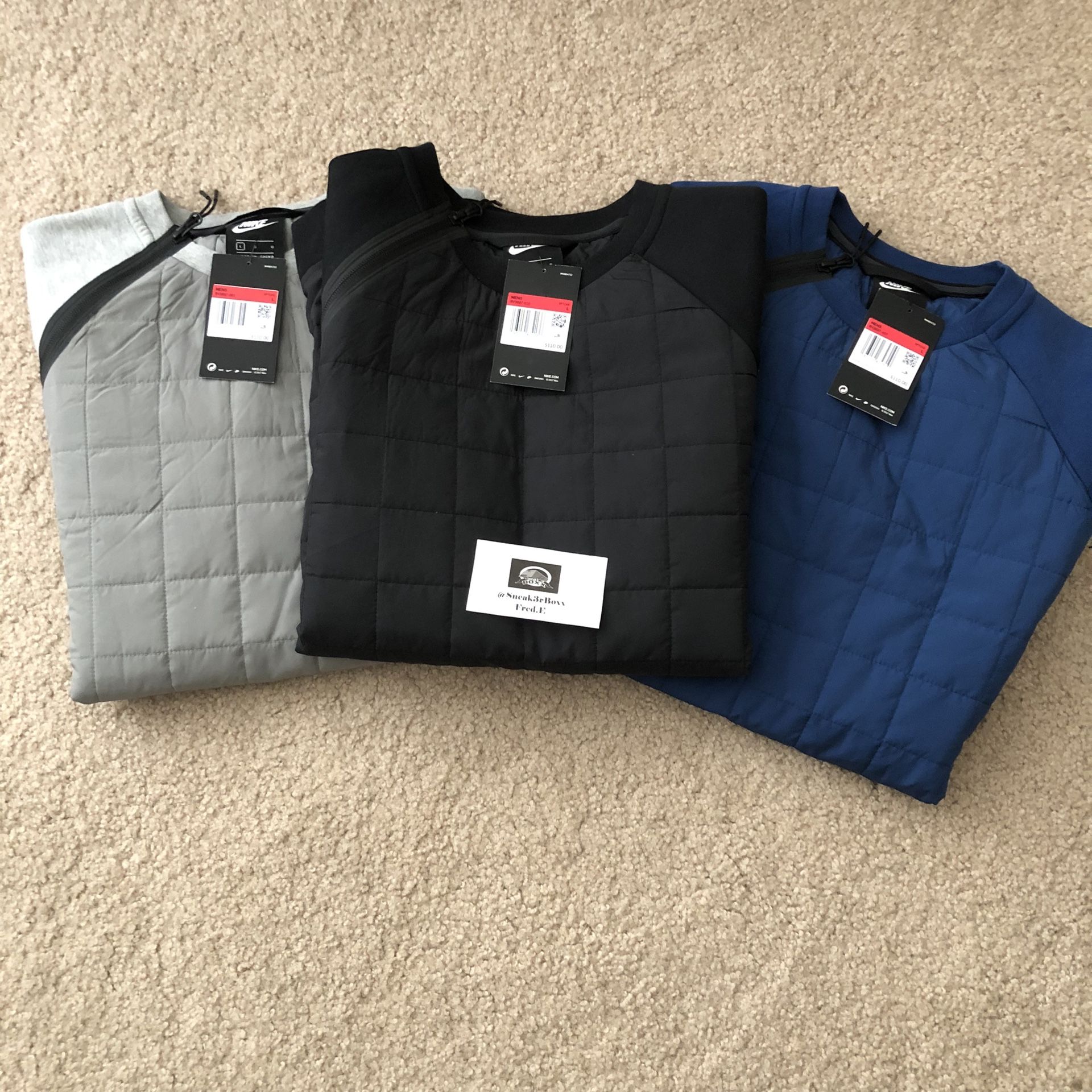 Nike Quilted Fleece Tech Crewneck