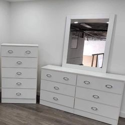 Dresser Whit Mirror And Chest - Cómoda Con Espejo Y Gavetero 