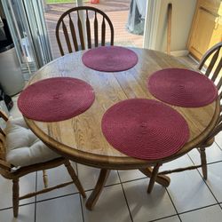 Table With Three Chairs, All Wood