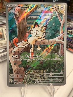 Near Mint Meowth 106/094 Illustration Rare Phantasmal Flames Pokemon Holo