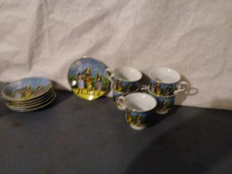 Vintage stoneware tribal African art set