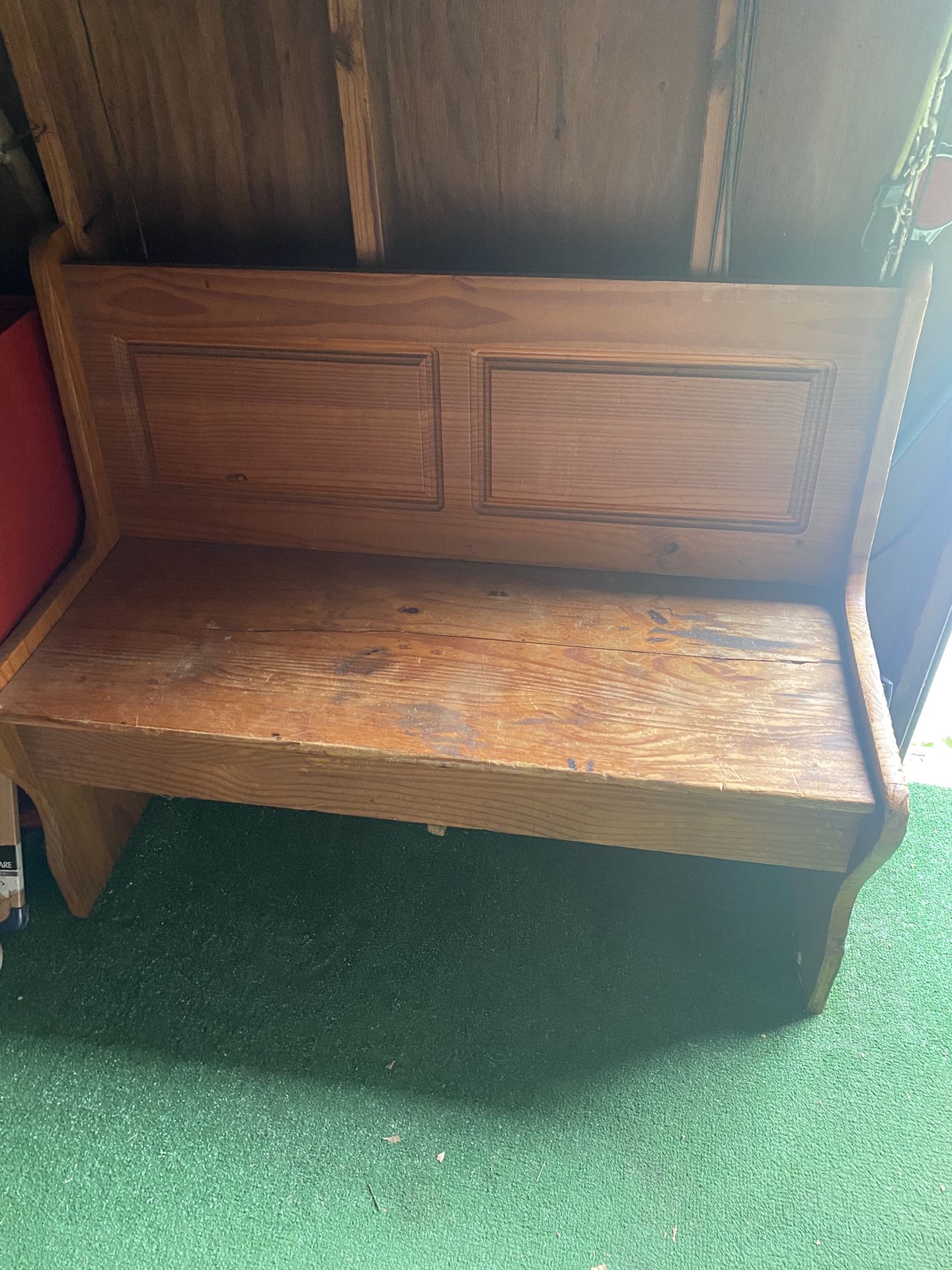 Free Vintage Antique Wooden Church Pew Dining Bench 3’7”