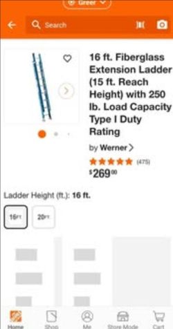 16ft fiberglass extension ladder