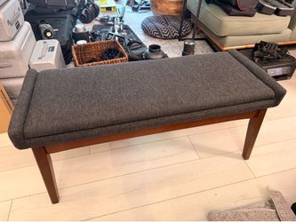 Article Dining Bench – Charcoal Gray, Mid-Century