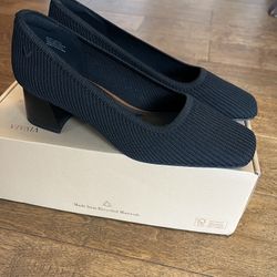 VIVAIA Square-Toe Chunky Heels (Melody) in deep ebony - size 7 (37.5)