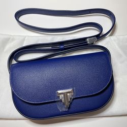 NWT Tiffany & Co Blue Leather Crossbody Bag Purse Handbag Wallet