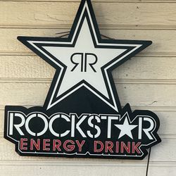 Rockstar Drink Light Up Bar Neon Sign