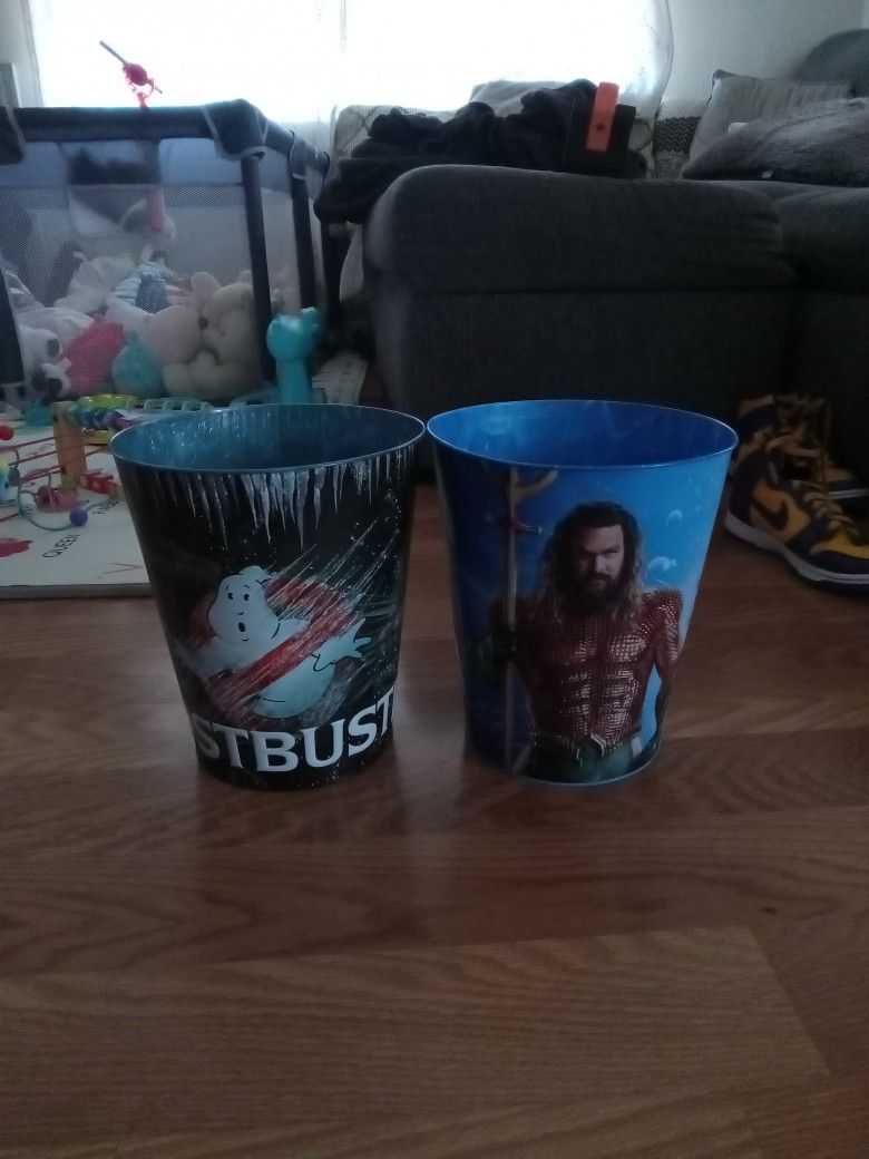 Limited Edition Ghost Busters Popcorn Bucket And Aquaman Bucket
