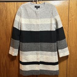 Talbots Striped Wool Blend Coat 