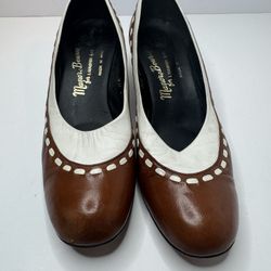 Manor-Bourne Brown And White Leather Shoes Size 8N 