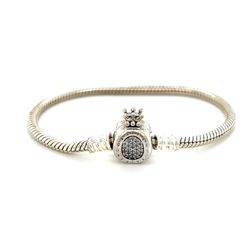 Pandora Pave Cz Crown Clasp Bracelet