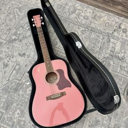 RJ Acoustic Guitar + Case - Like New Condition