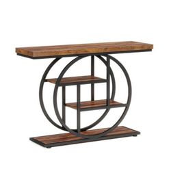 Turrella 41.3” Brown Industrial 4-Tier Console Table