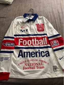 Nike × USMNT × V.A.A. L/S Rugby Top White/Challenge Red/Deep Royal Blue