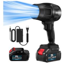 Cordless Leaf Blower Portable Dust Cleaner Handheld Lightweight Blowers 180000 RPM with Adjustable Speed for Patio Cleaning, Drying,Camping Gifts 2 Ba