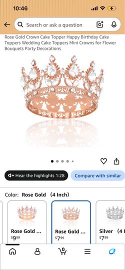 Rose gold cake topper