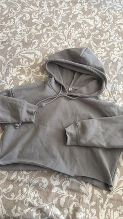 Grey crop top hoodie