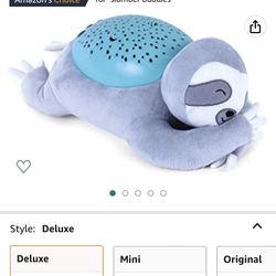 SwaddleMe® Slumber Buddies® Deluxe (Sloth) – Projector Night Light for Kids with Calming Songs, Sounds, and Heartbeat Vibration