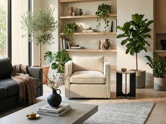 Joybird Dune Swivel Chair (Nico Oyster)