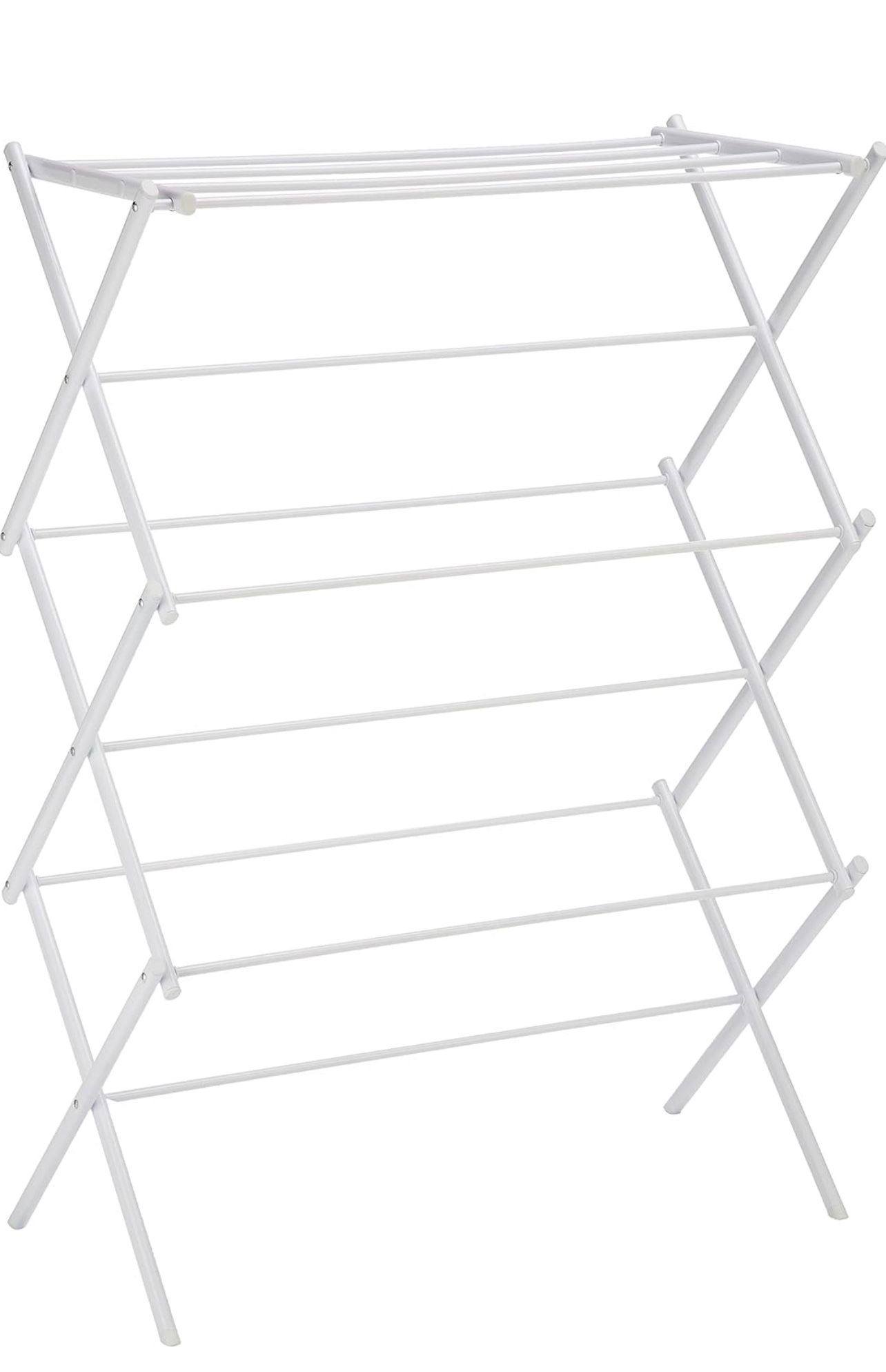 Foldable Portable Laundry Rack for Air Drying Clothing, Indoor Outdoor Use - 14.5" D x 29.5" W x 41.8" H, White