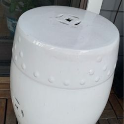 Garden stool, white ceramic