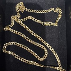 Set- Necklace And Bracelet - Gold Plated 925 Sterling Silver