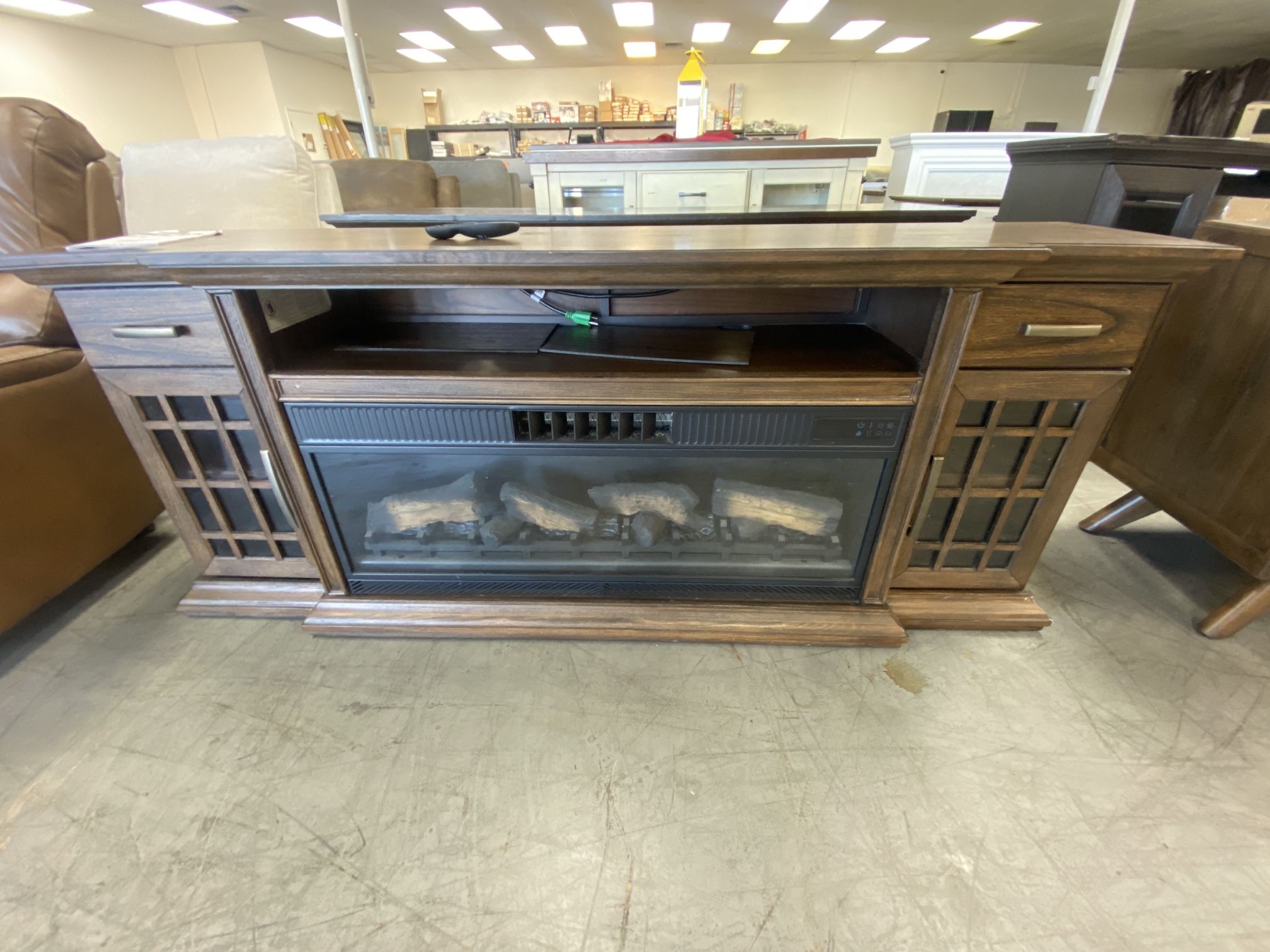 Fireplace and TV table