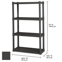Sterilite 4 Shelf Unit Grey
