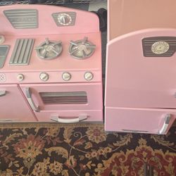 Kid Kraft Vintage Pink Fridge And Stovetop With Sink