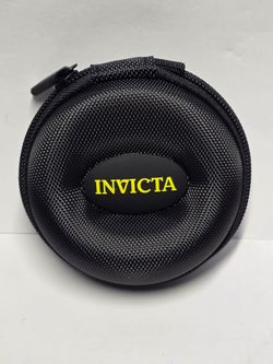 Invicta Single Watch Travel Case w/ Zipper, Black/Yellow (IPM247-BLK)