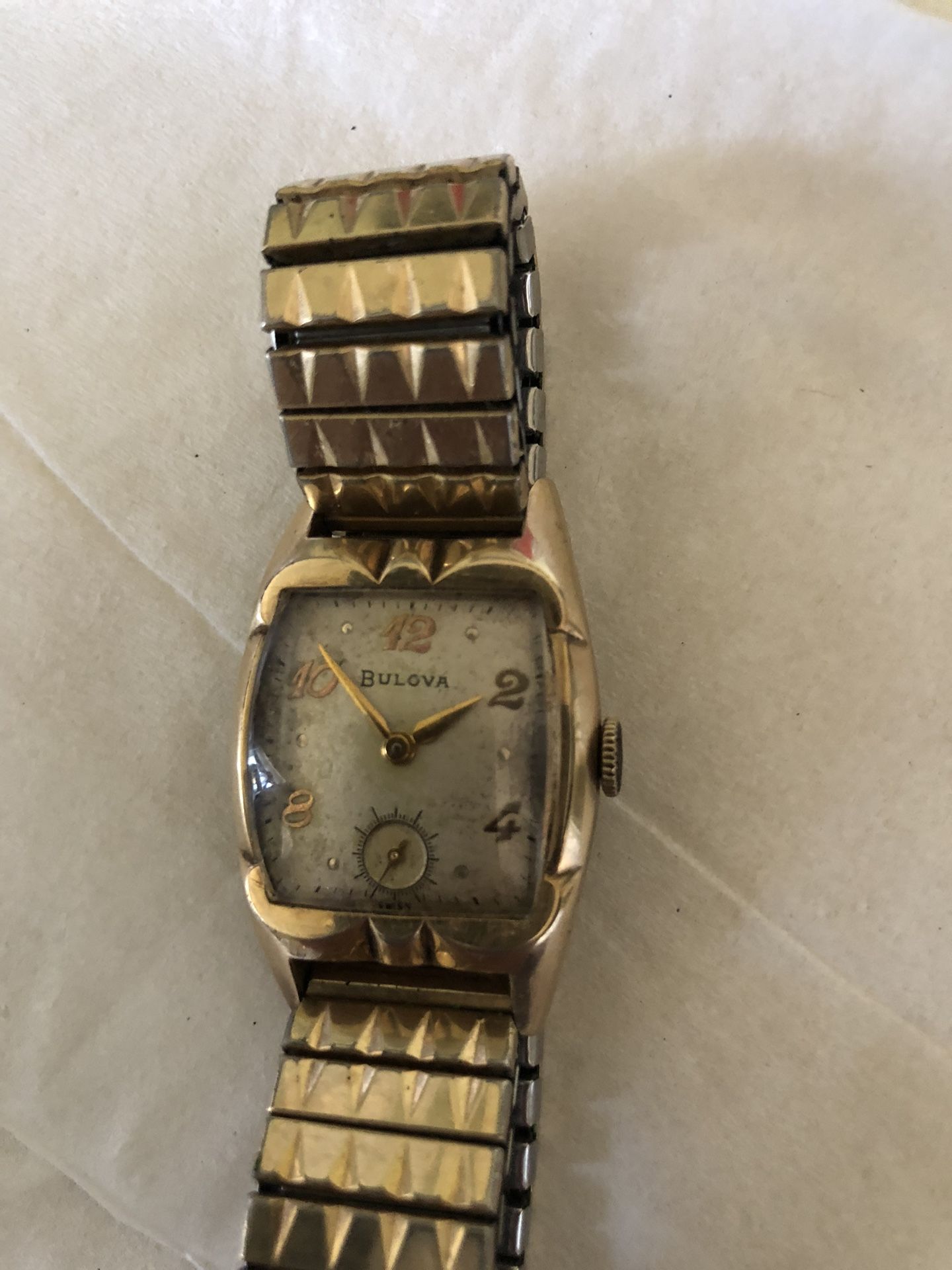 Vintage Bulova Art Deco Gold Plated Hand Wind Works Very Good