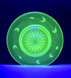 Green Starburst Depression Era Plate 1920’s/1930’s
