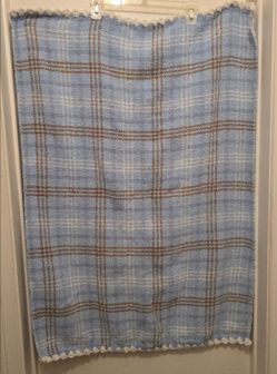 Carter's Blue plaid baby blanket