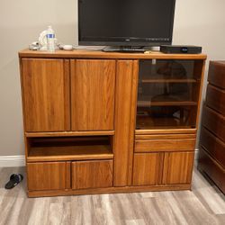 Solid Oak Entertainment Center