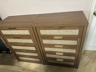 2 Tall Dressers Walnut