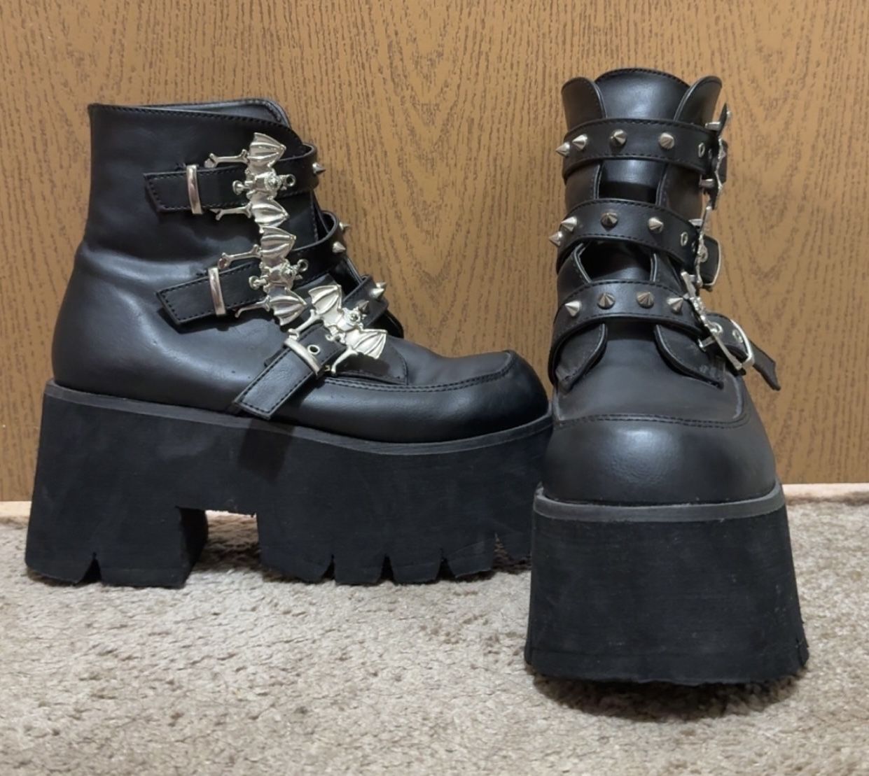 Demonia Ashes 55 Black Platform Boots