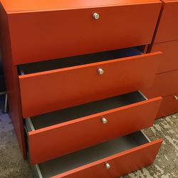 IKEA 4-drawer dresser red pair