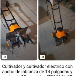 Cultivador y cultivador eléctrico con ancho de labranza de 14 pulgadas y motor de 10 amperios (TC1014)  