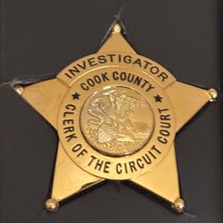  County Clerk Of The Circuit Court Gold Investigator Star ( Badge )