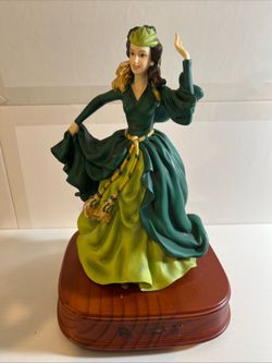 Gone With The Wind SCARLETT San Francisco Music Box Taras Theme Green Dress