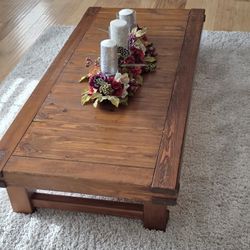Antique Vintage Homemade Coffee Table. Mortise & Tenon Style.  ( 62" x  29" x 12" ).