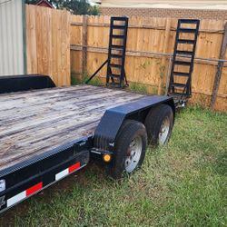 7x20 Flat Bed Car Trailer With Spare Tire
