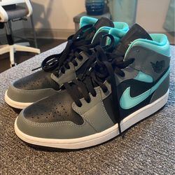 Jordan 1 Mid Aqua Gray - Size 10