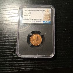 1936s 1cent MS 66 RD Original Bag Fragment 