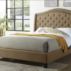Brand New Brown Queen Bed Frame (Available In California & Eastern King)