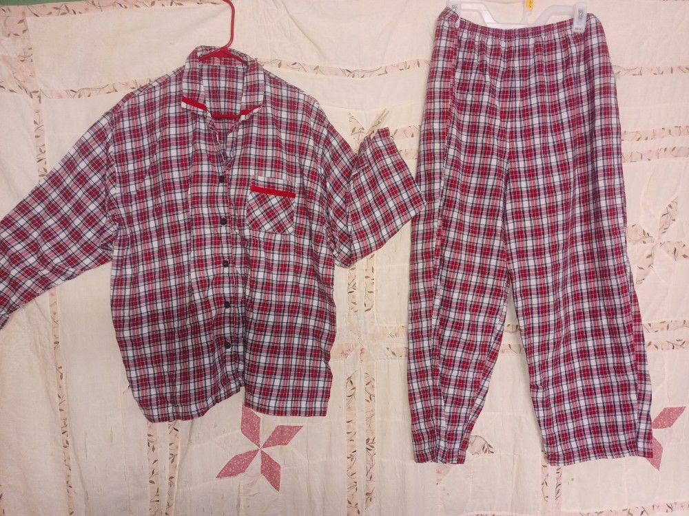 Charter Club Intimates red plaid pajama set XL