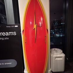Fiber Glass Lighting Bolt Surfboard 68”