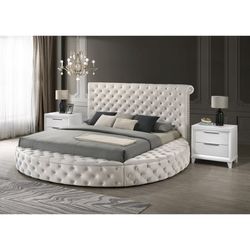 BRAND NEW Queen Size Ivory Bed W/Storage 