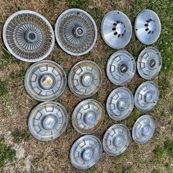 Lot of 15 ! Cheap $50 for all Mopar Vintage Hubcaps Cuda Charger Dart Duster Demon 60s 70s Hub Cap 